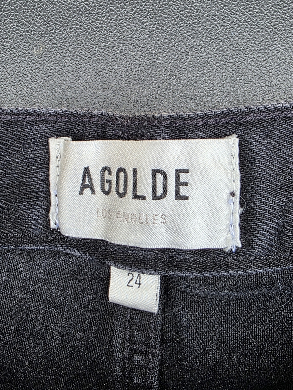 AGOLDE Black High-Rise Parker Long Denim Shorts Size 24 - Picture 3 of 7